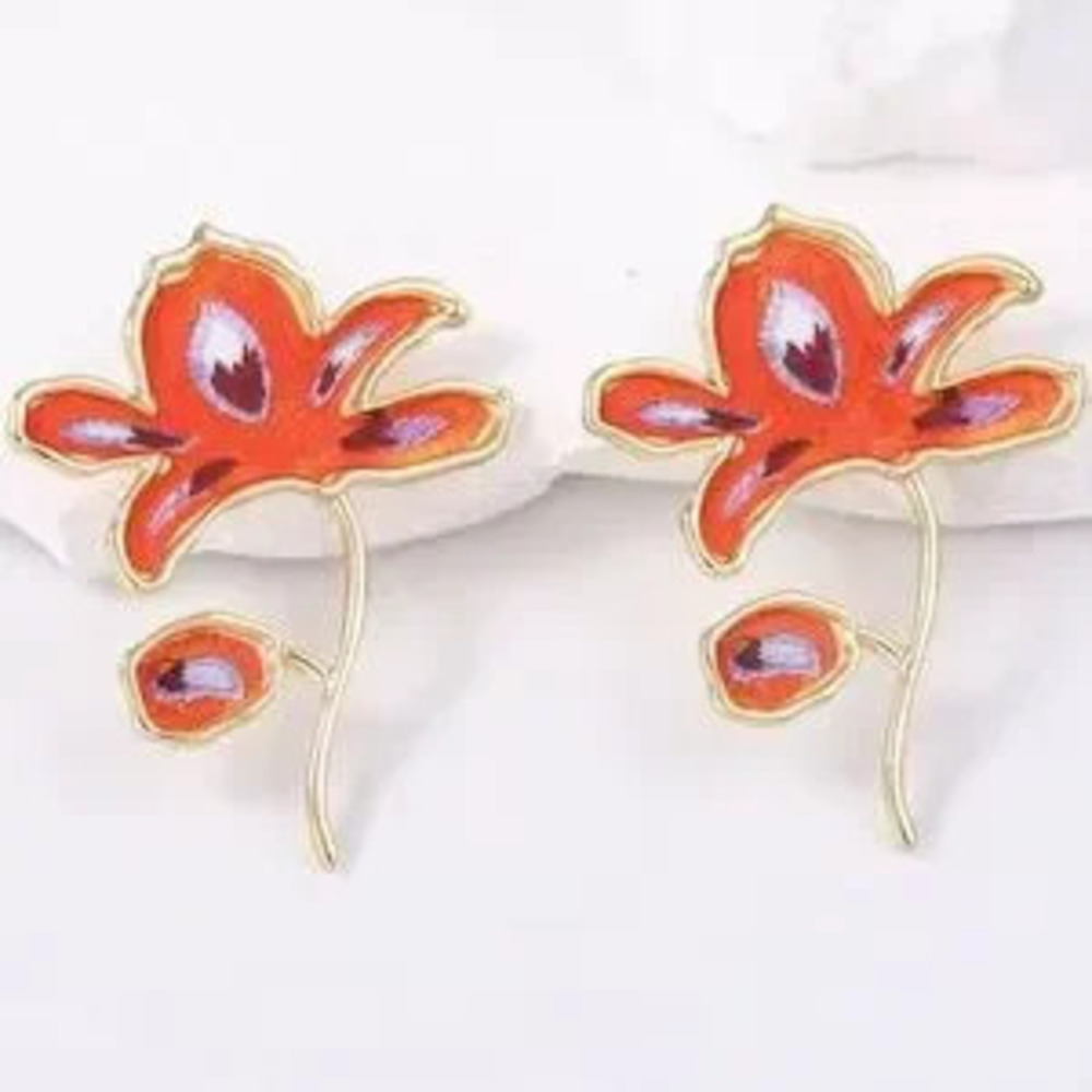 Zara Boho Orange Shell Drop Earrings | Trendy Statement Earrings | Handmade Look